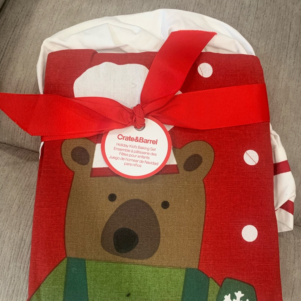 Kids Apron and chef hat Christmas themed